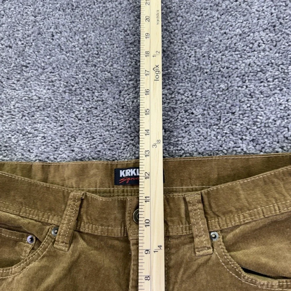 Kirkland Signature Pants Mens 36x30 Brown Corduroy Khakis Stretch Casual Pockets